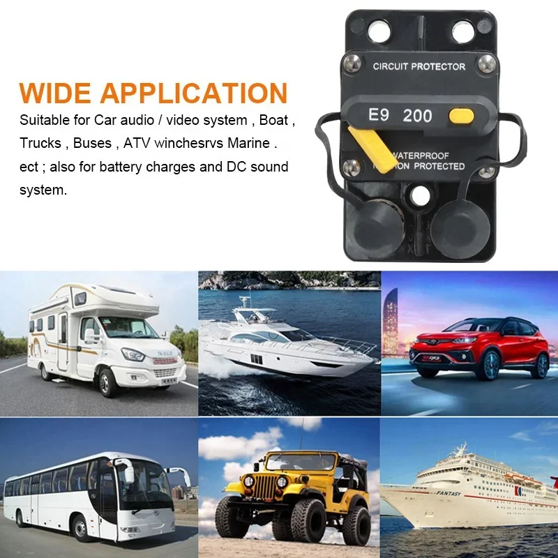 200A 12V-48V Автоматический выключатель Power Protect Предохранитель для троллинга с ручным