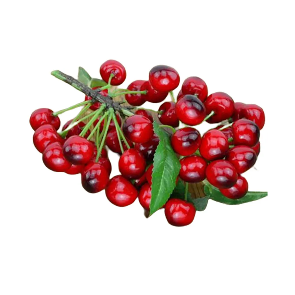 

Искусственная вишня, необычайно прекрасная Яркая Мягкая центральная часть с двумя головками, фрукты, большой декоративный зал галереи, 44 кр...