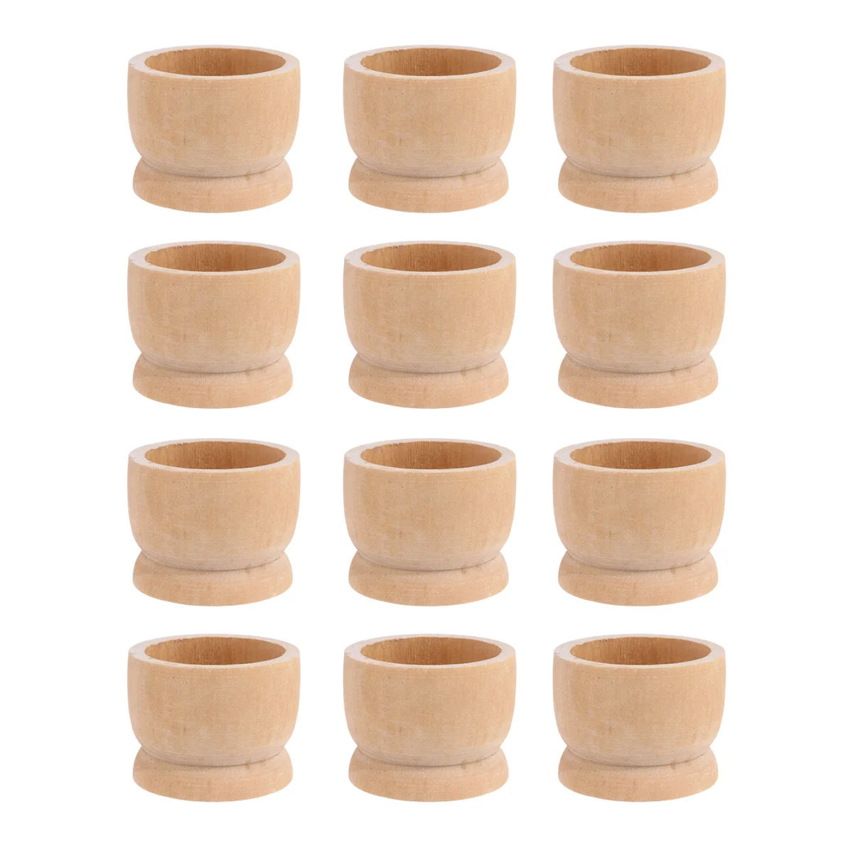 

Unpainted Wooden Easter Egg Holder with Cute Egg Cups for DIY Decoration Stacking Fun and Kitchen Use