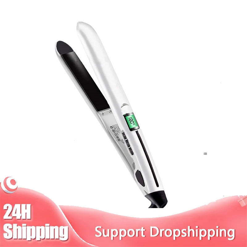 

Mini Portable Hair Straightener Flat Rotating Household Curler LCD Adjustable Temperature Hairdressing Tool