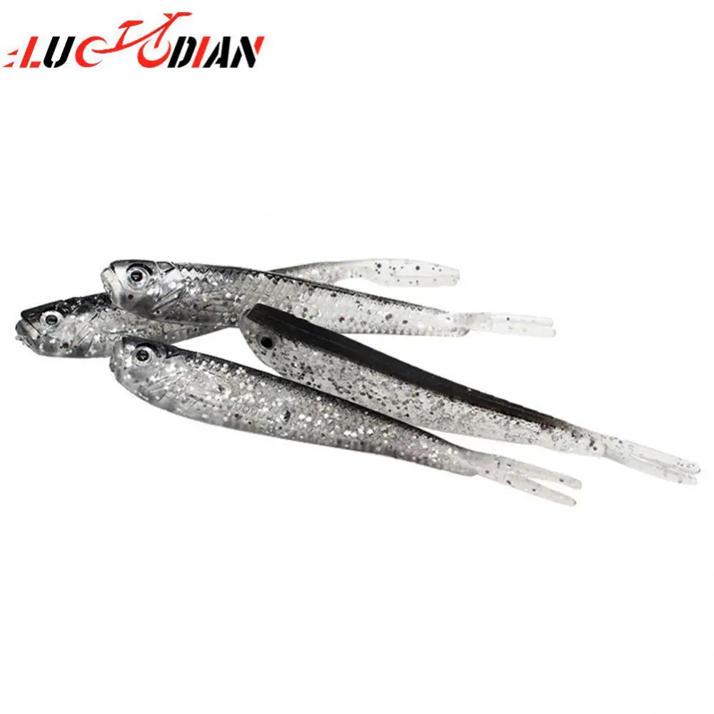 

Sharp Hook Plastic Bionic Fish Hook Factory Direct Sales Fishing Supplies High Simulation Appearance Fake Bait Grey Soft Fish