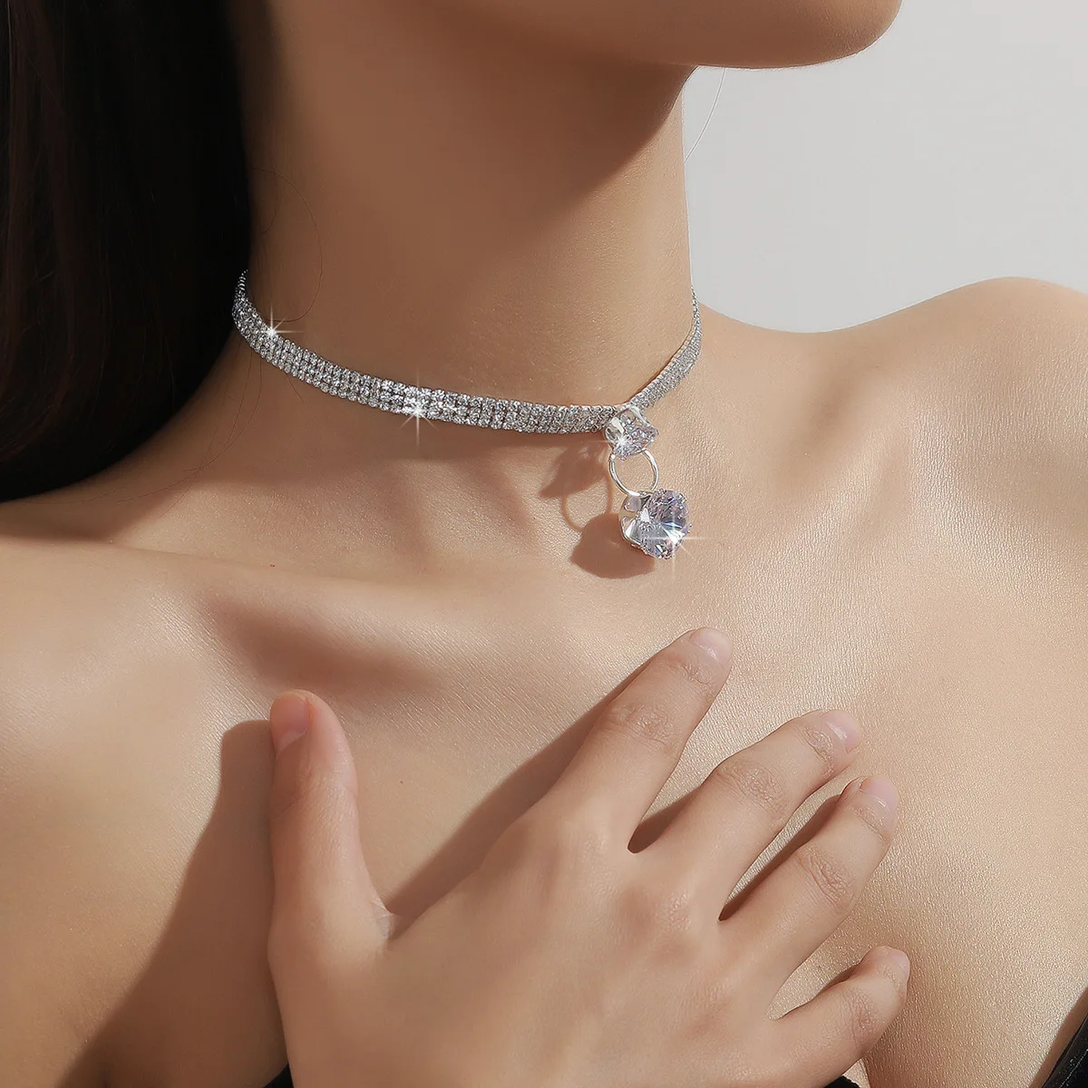 TREAZY новинка подвеска из циркония искусственное ожерелье-чокер для женщин