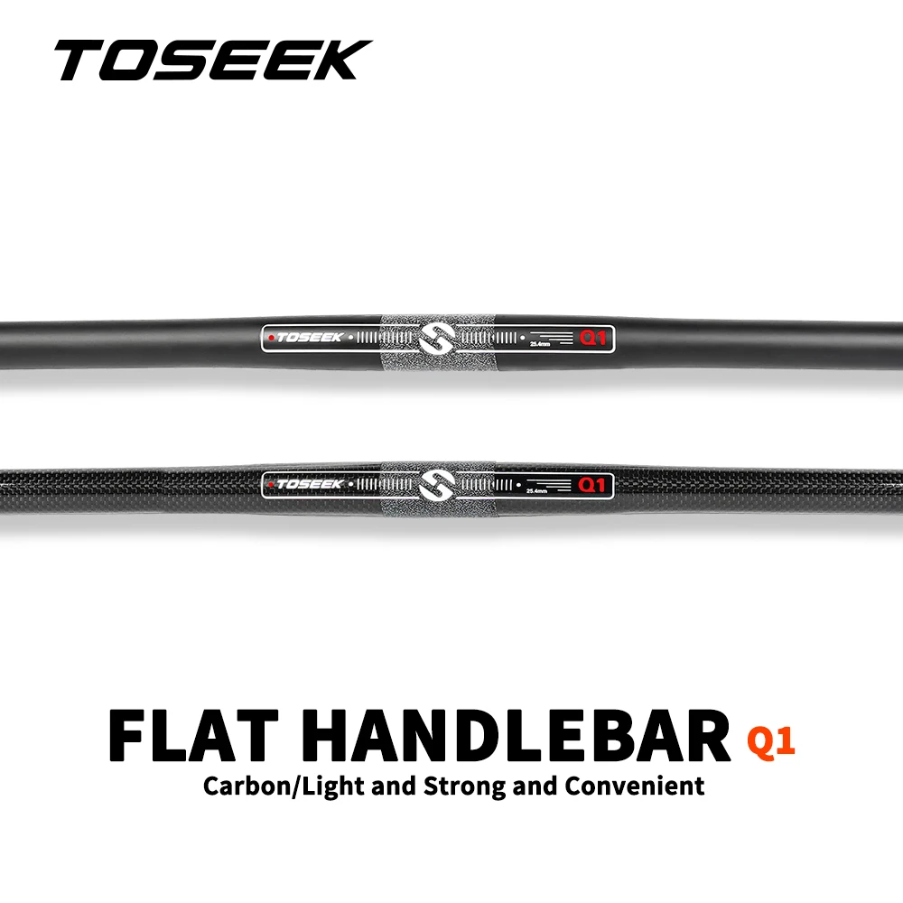 

TOSEEK Full Carbon Ultralight 25.4mm MTB Bike Bicycle Handlebar Horizontal Flat Handle Bar Matt Black Mountain Cycling Parts