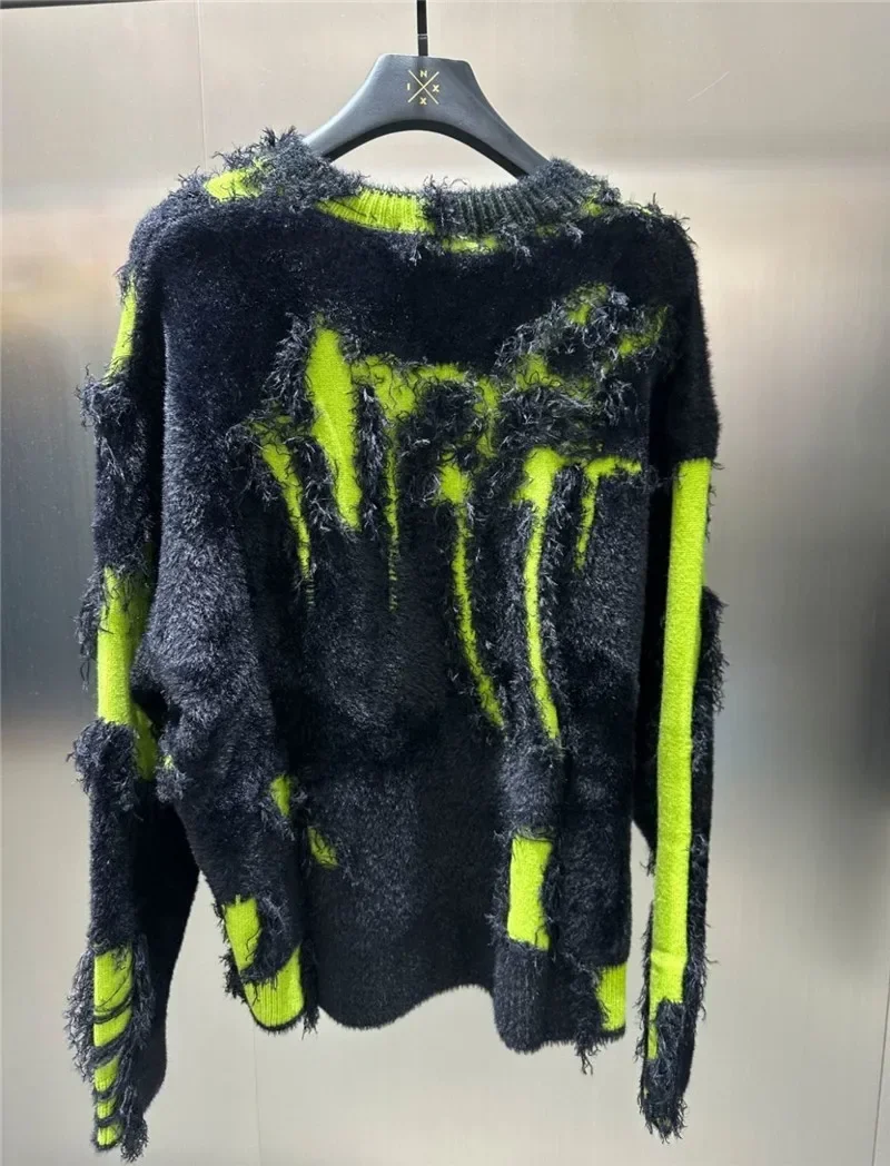 2025 новый американский уличный свитер мужской модный брендовый нестандартный