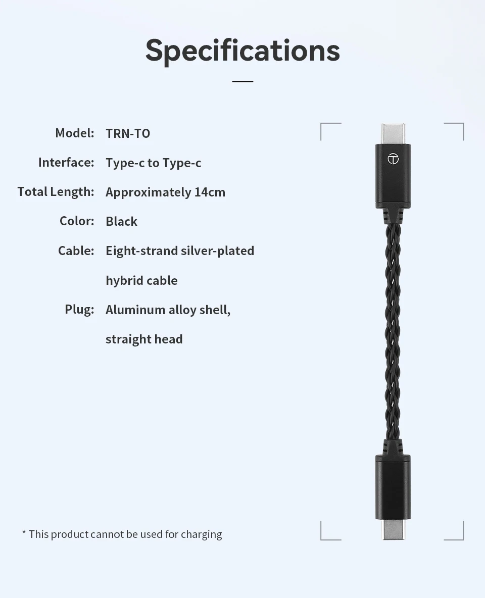 Кабель-усилитель для наушников TRN/Type C/DAC