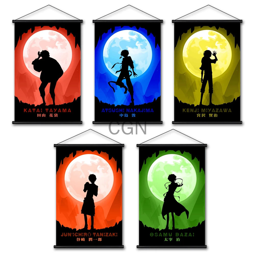 

Japan Anime Hanging Scrolls Canvas Print Bungo Stray Dogs Pictures Wall Art Painting Home Decor Modular Posters For Living Room