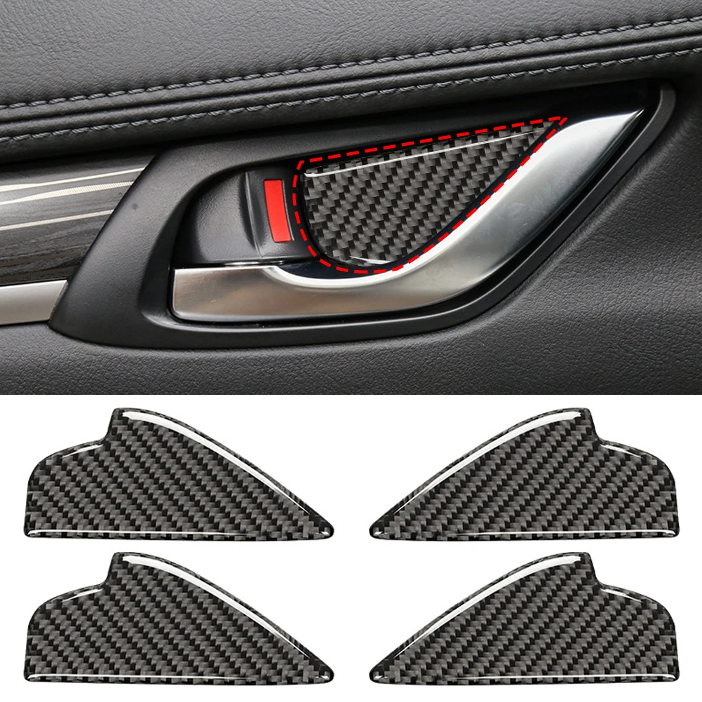 

4Pcs Carbon Fiber Interior Door Handle Bowl Panel Cover Trim for Mazda 2 3 6 Demio CX-3 CX-5 CX-7 CX-9 MX5 2017 2018 2019