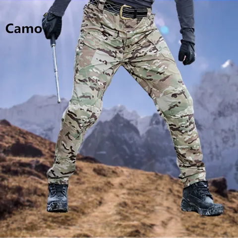 Мужские военные тактические брюки, армейские брюки спецназа с множеством карманов, водонепроницаемые износостойкие повседневные брюки-карго, 2022 - изображение