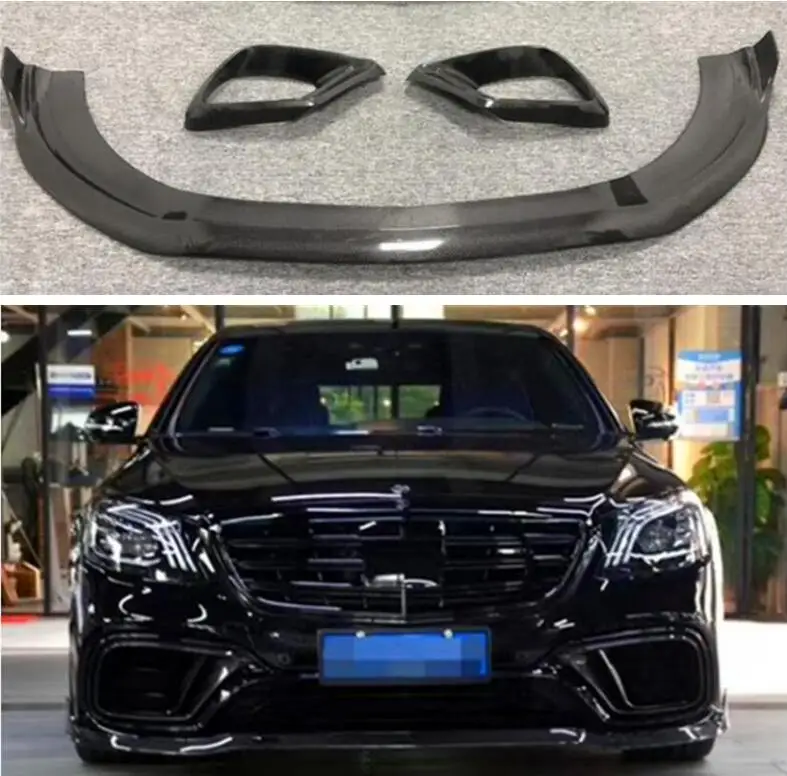 

Высококачественный передний бампер-спойлер из углеродного волокна для Mercedes Benz W222 S63 S65 2018 2019 2020