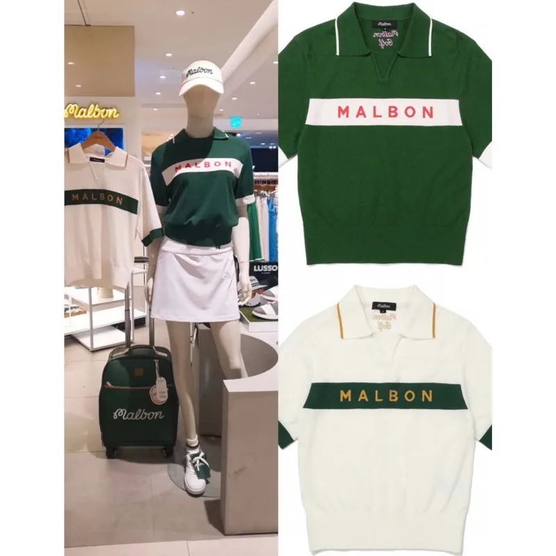

MALBON Ladies Golf Knit Sweater Outdoor Sports All-match Golf T-Shirt Clothing