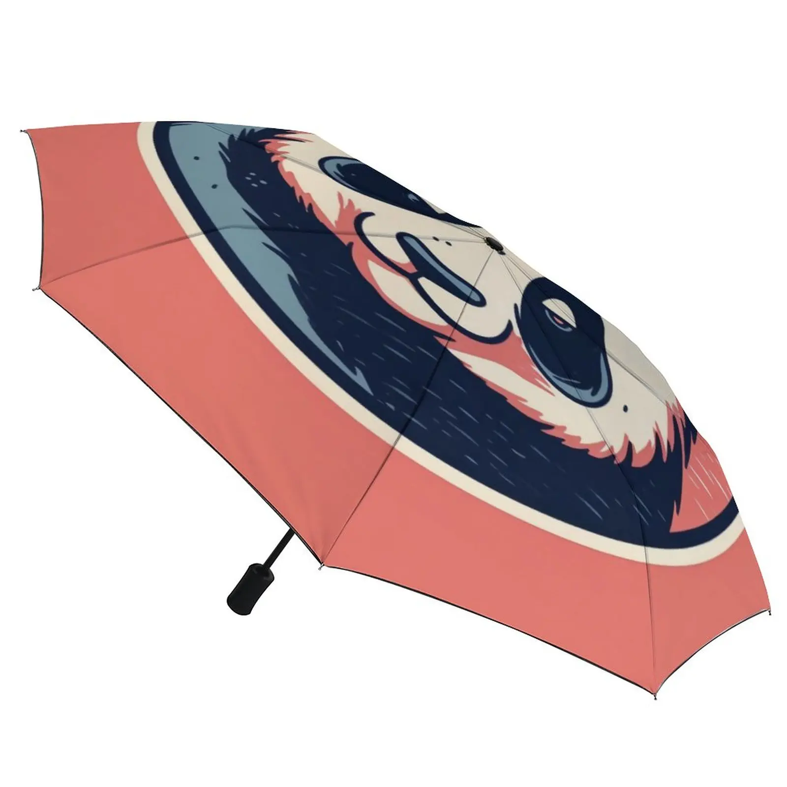 

Автоматический зонт-панда, Складывающийся в 3 раза, Милые простые круглые Зонтики из углеродного волокна, ветрозащитные легкие зонтики для мужчин и женщин