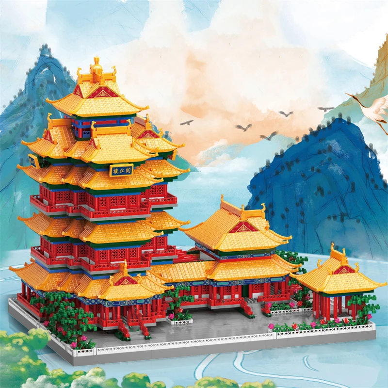 5036 шт. большая Китайская древняя башня Yuejiang Мини Строительные блоки известная архитектура сборка конструктор кирпичи игрушки подарки