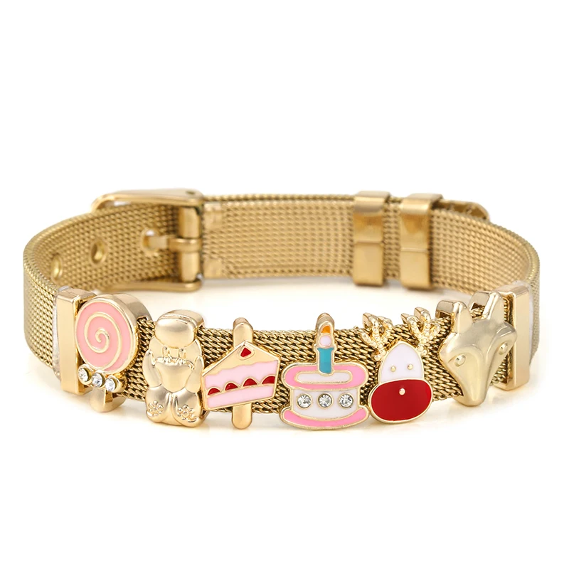 10 мм лиса Лось бусины очаровательные браслеты DIY Сетка владельца Pulseras Mujer для