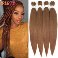 iparty black womens synthetic braiding hair 24 inch coppor color pre stretched yaki straight hair extension daily party cosplay