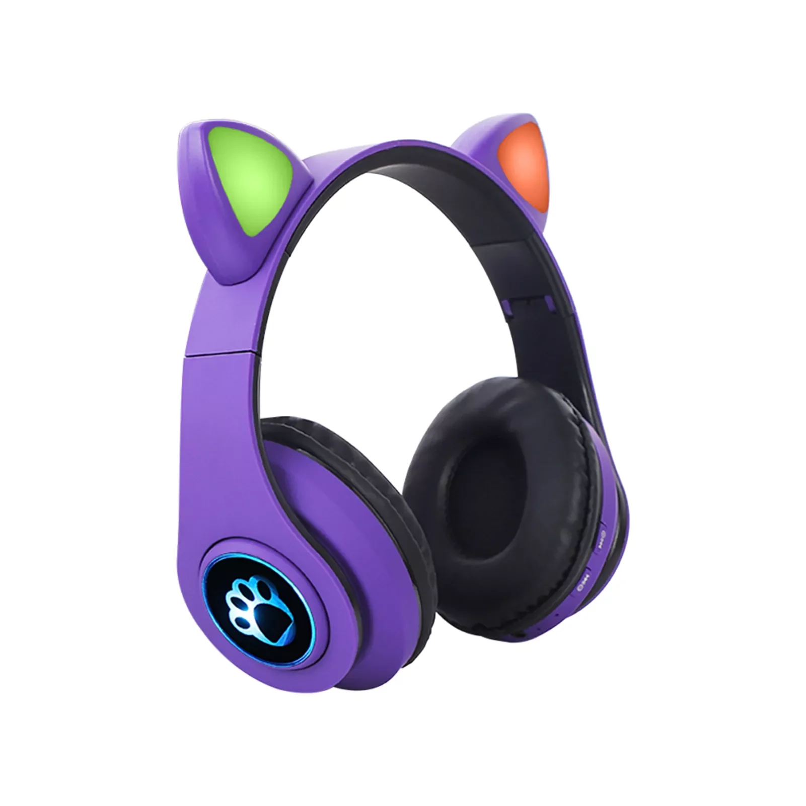 

5.0 Cat Ear Kids Adults Built In Microphone Colorful LED Lights Wireless Headset Cute Noise Reduction Foldable Gaming 2022