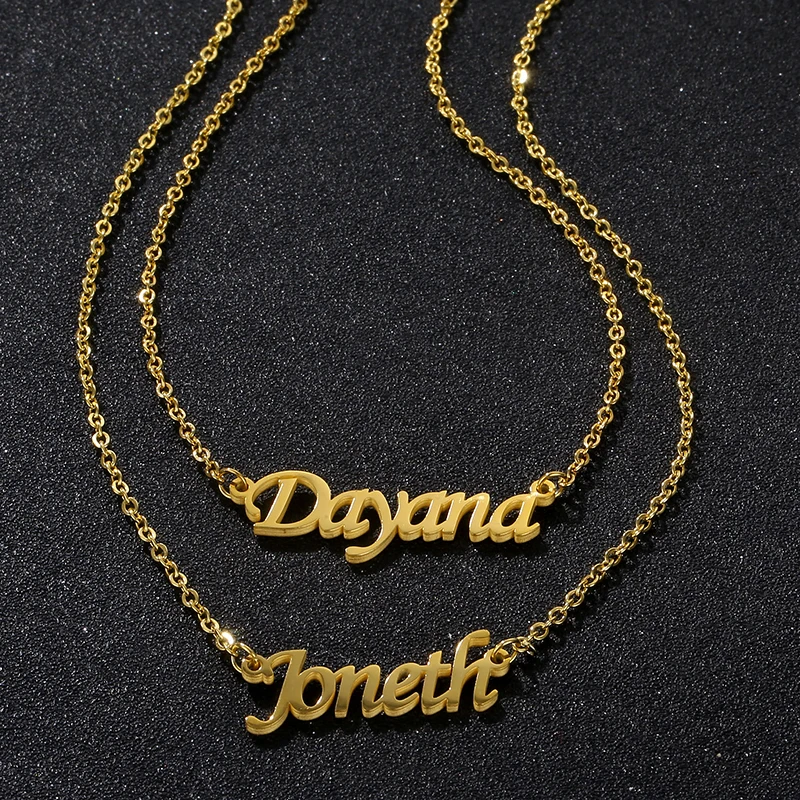 Женское Двухслойное ожерелье из нержавеющей стали на заказ индивидуальное с