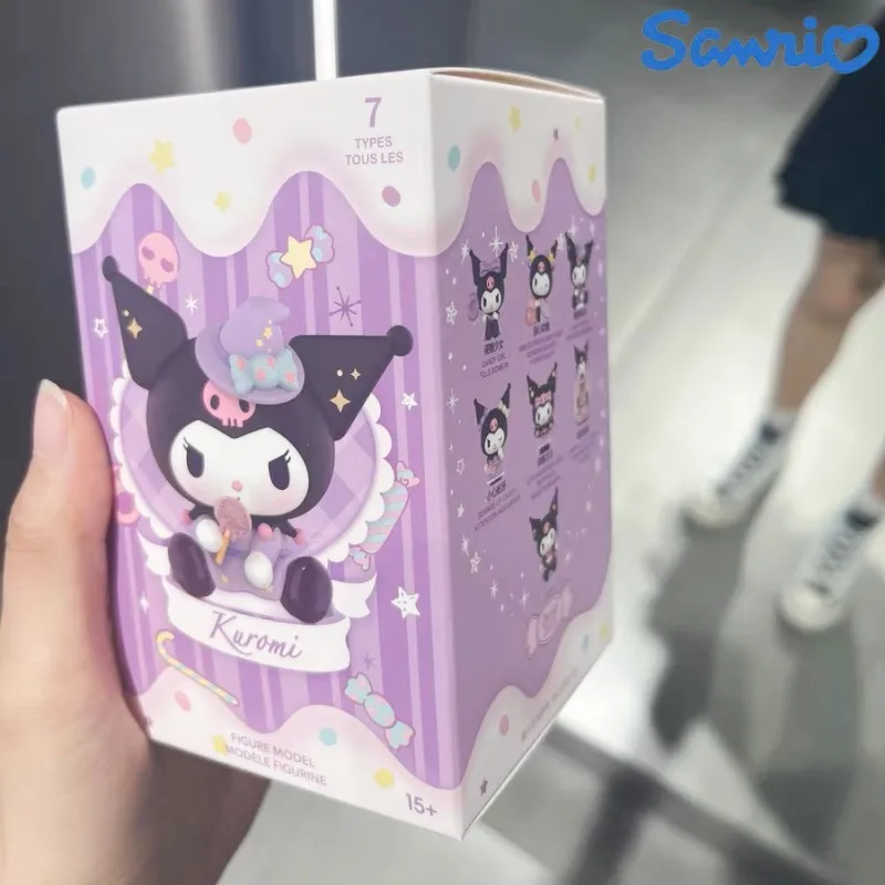 

Оригинальная подставка Sanrio Kuromi для розыгрышей или лечения без сахара аниме коробка сюрпризов кавайная таинственная Сумочка для угадания кукла Фигурка подарок