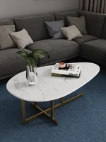 marble tea table iron art nordic oval tea table light luxury small family living room simple creative side tables