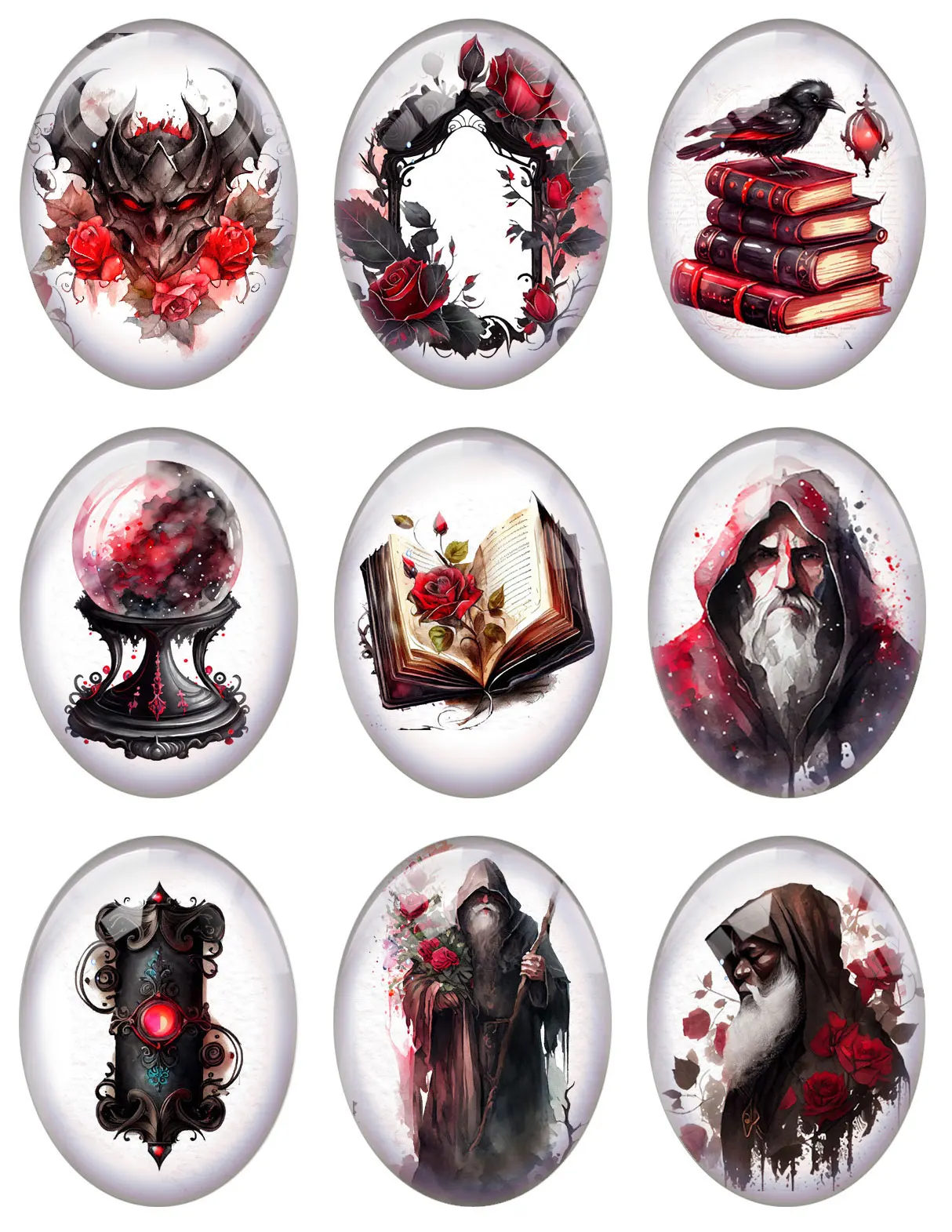 Fezrgea готические стеклянные кабошоны