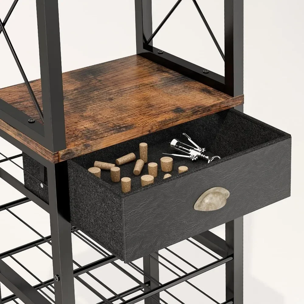 Отдельно стоящий пол для вина барный шкаф спиртных напитков и очков 4-х уровневый