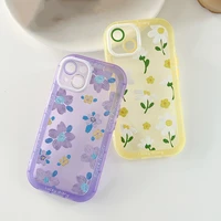 for iphone 11 case flower style soft tpu camera protective cover for iphone 12 13 pro max mini xr xs max x 7 8 plus se 2020 case