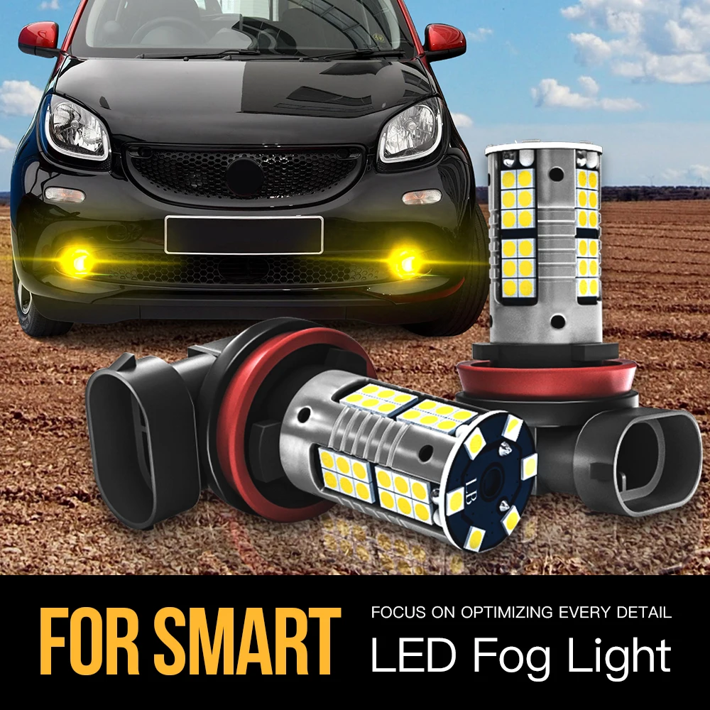 

2pcs H8 H16 Canbus Error Free LED Fog Light Lamp Blub For Smart Forfour MK1 454 MK2 453