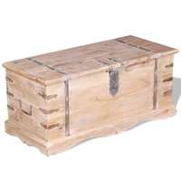 small wooden toy bedroom storage box treasure chest home decor blue mango wood 80x40x45 cm