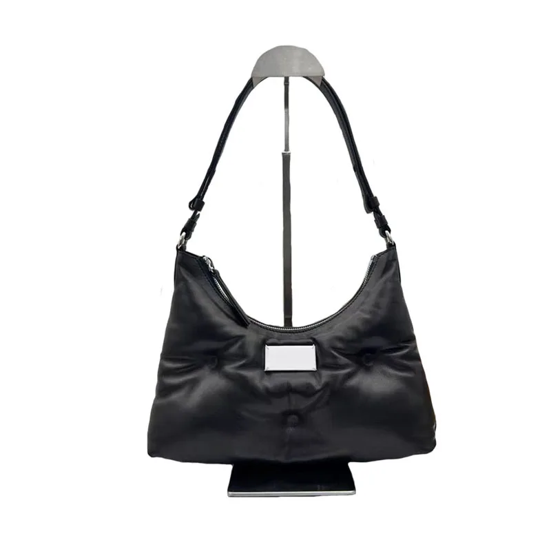 

Designer Shoulder Bag Down Women Bags Ladies Black Sheepskin HOBO Hand Bill Lading Digital Code Shoulder Shopping Underarm Bag