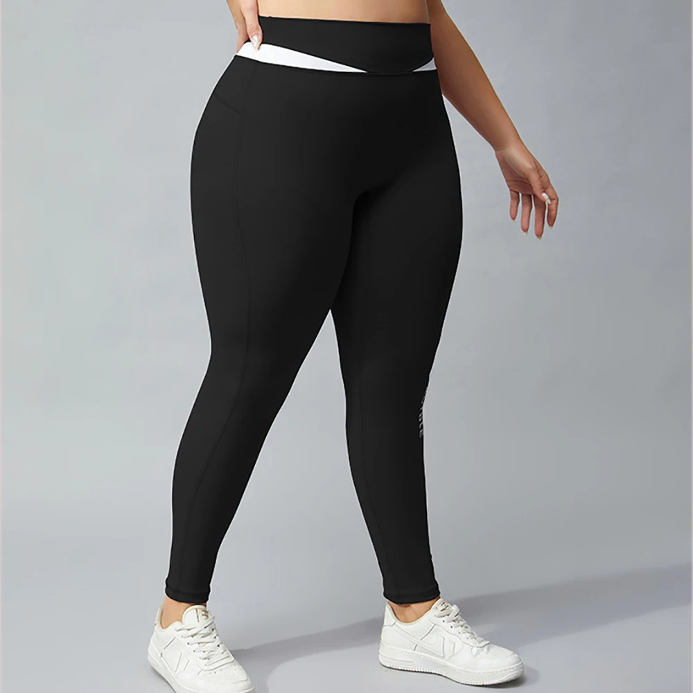Plus Size Leggings Women Nylon Elastic Waist Quick-drying Pants Fitness Running Tights Casual Full Length Sweatpants