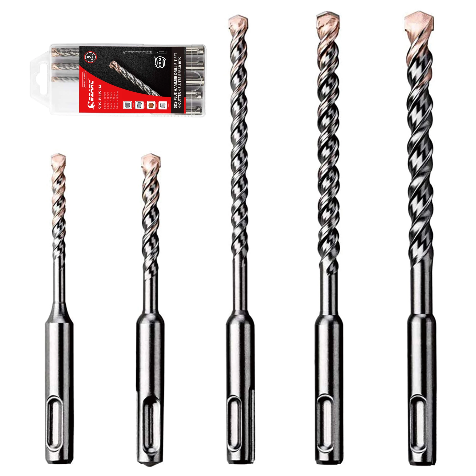 

Набор сверл EZARC SDS-Plus 5/6/8/10 мм