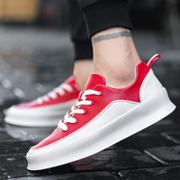hip hop street fashion men casual shoes brand leather sneakers black white male walking shoes non slip breathable shoes