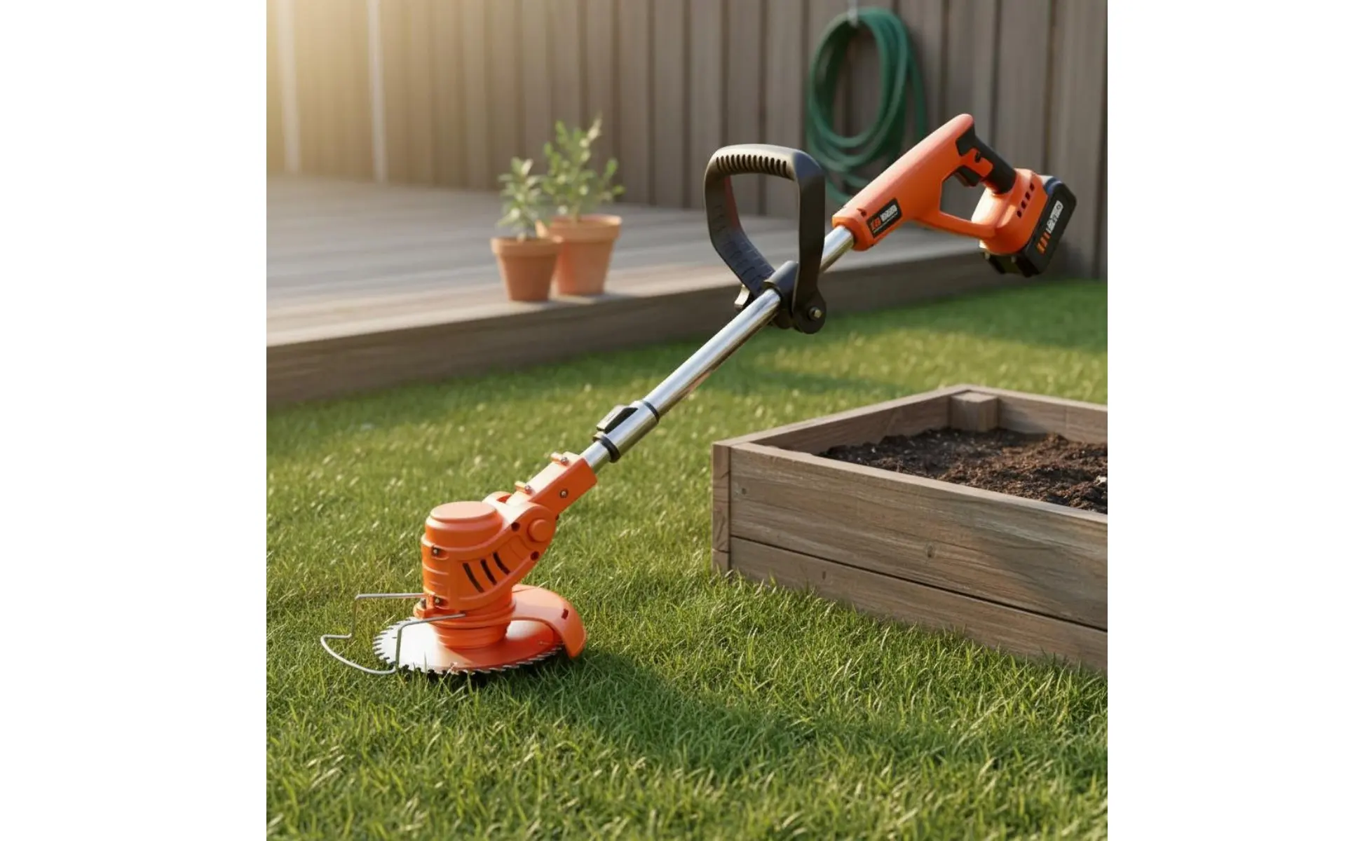 Cordless Electric Grass Trimmer Adjustable Shaft Battery-Powered Vegetation Wacker Electric Brush Cutter Extendable Length