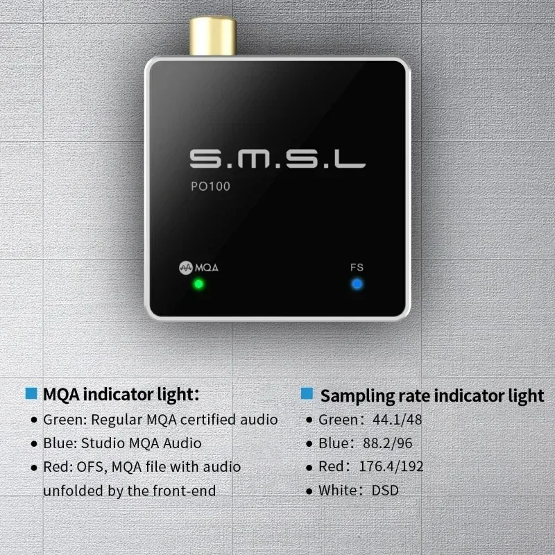 Фото SMSL PO100 2024 USB цифровой интерфейс ЦАП MQA аудио декодер TYPE-C вход OPT/COAX выход DSD DOP64 XMOS XU316 ПК телефон планшет №5