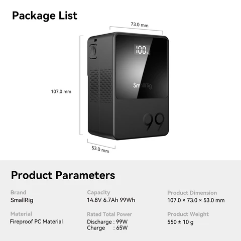 EACHSHOT VB99 внешняя батарея 99 Вт·ч для камеры