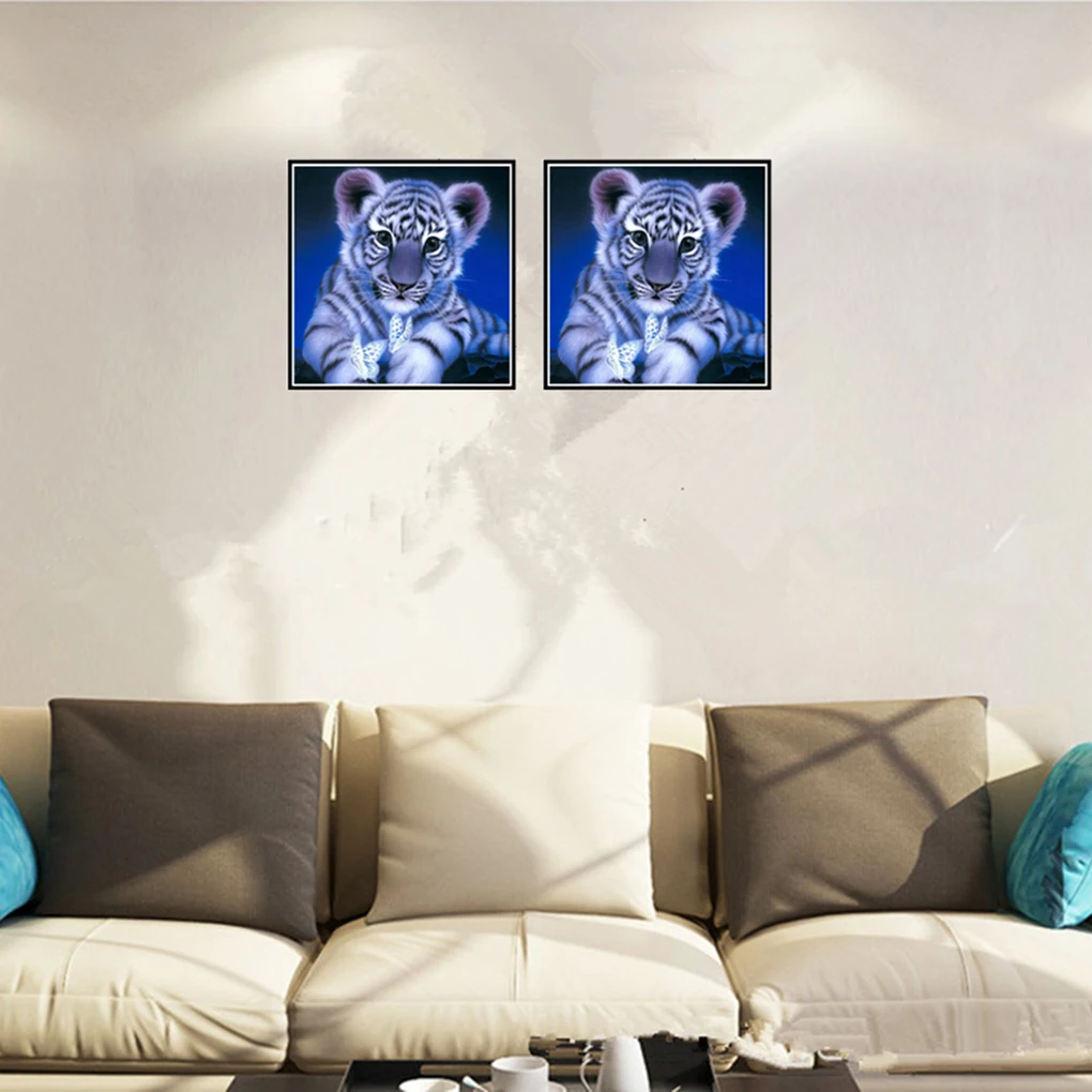 Rhinestone Embroidery Tiger Butterfly Handmade Diamond Painting 5D DIY Crystal Animal Cross Stitch Resin Picture Home Decoration | Дом и сад
