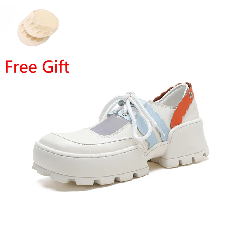 

Новинка 2022, Туфли Мэри Джейн, женские туфли с квадратным носком и закрытым носком, повседневные туфли в студенческом стиле, туфли на толстой подошве и платформе JK