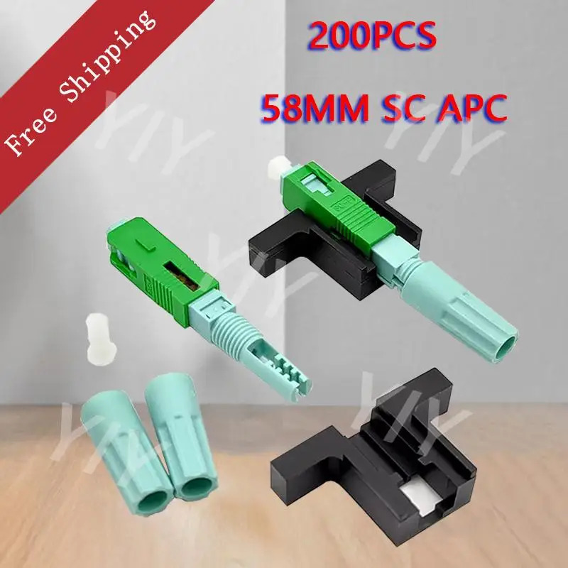 

50/100/200Pcs 58MM SC APC SM Single-Mode Fiber Optic Fast Connnector Optical Connector FTTH Tool Cold Connector Tool