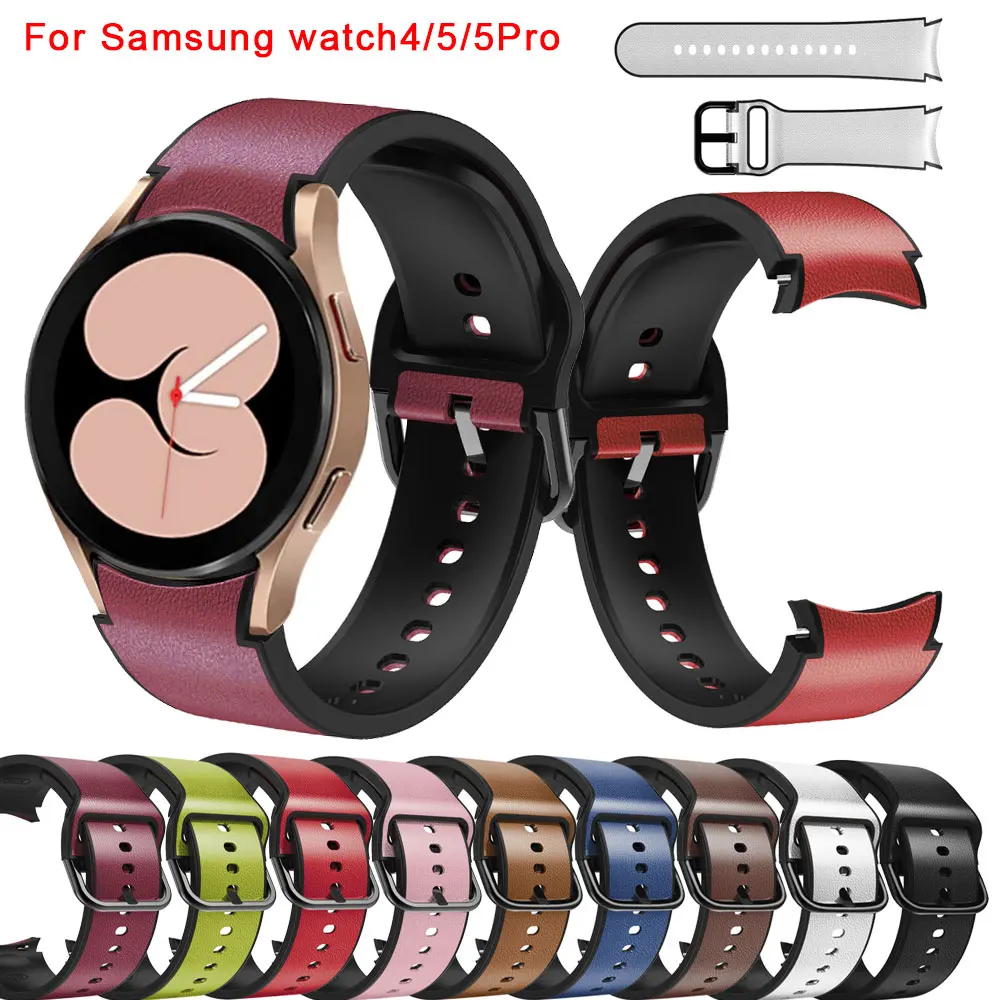 

20mm Watchband For Samsung Galaxy Watch 5 5pro 44mm 40mm 45mm Leather Sports Bracelet For Galaxy Watch 4 Classic 46mm 42mm Strap