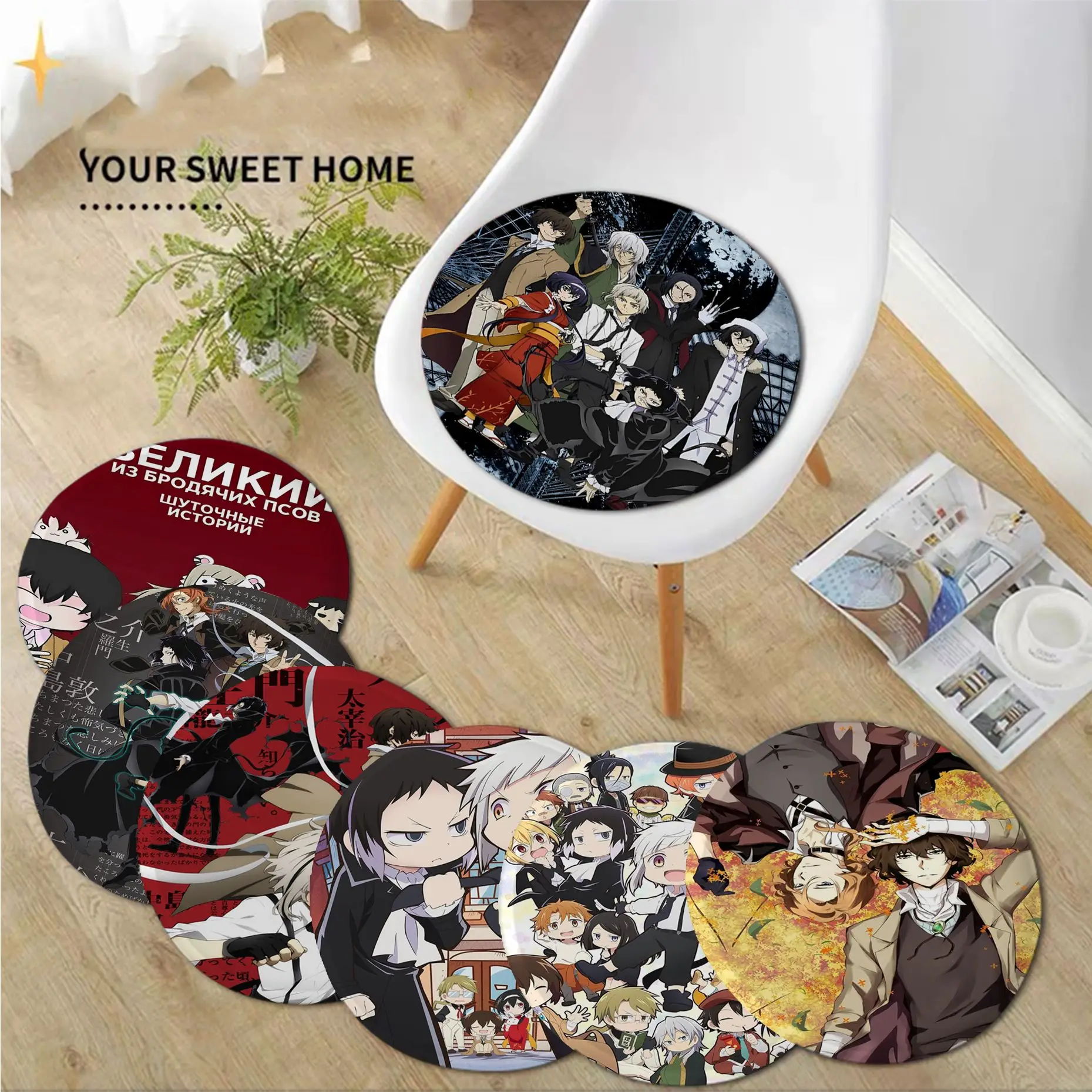 

Anime Bungo Stray Dogs Art Chair Cushion Soft Office Car Seat Comfort Breathable 45x45cm Chair Cushions