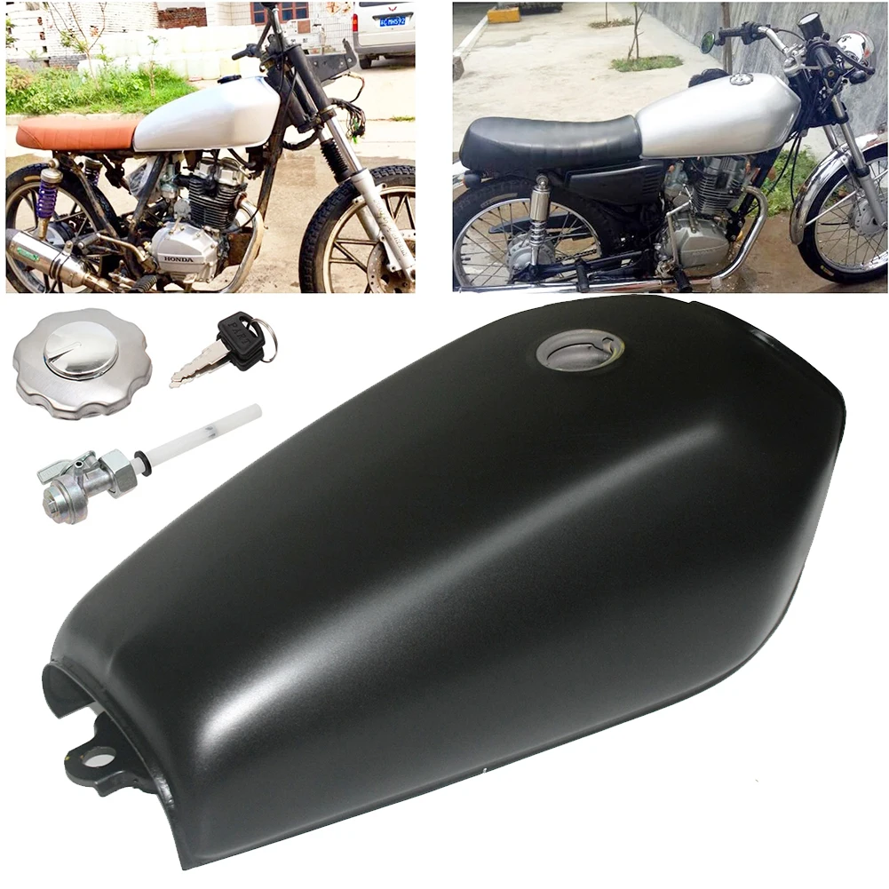 9L 2.4Gal Motorcycle Gas Tank Cafe Racer Vintage Fuel with Cap Switch Universal For Honda CG125 CG125S CG250 |