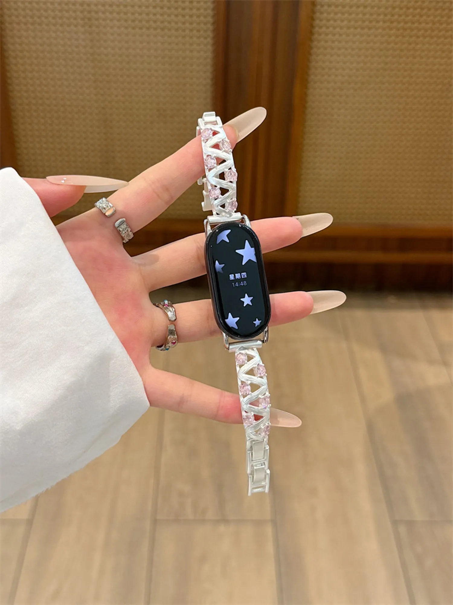 Фото Новый металлический ремешок для XIAOMI Band 10 9 8, металлический браслет-цепочка, аксессуары для NFC-браслетов №3