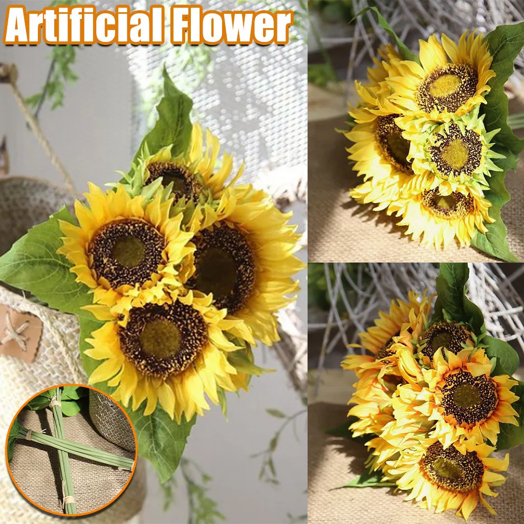 

Artificial Flowers Sunflowers Bouquet Of Fake Flowers Wwedding Bouquets Artificial Flowers For Home Decoration Party Decorations