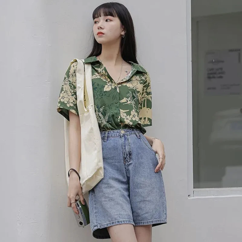 Женская шифоновая футболка с коротким рукавом и цветочным принтом |