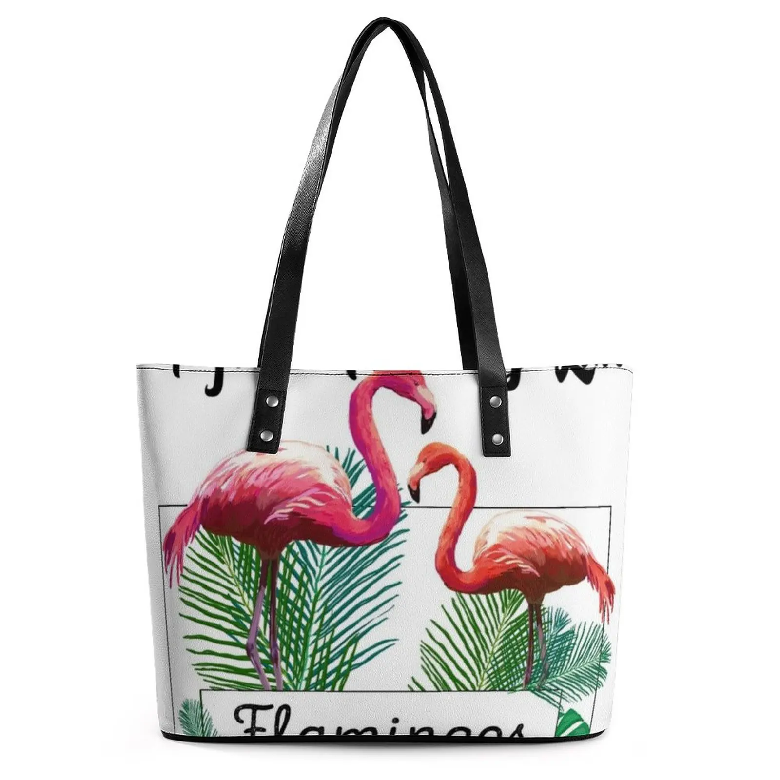 

Женская сумка-тоут с принтом в виде фламинго