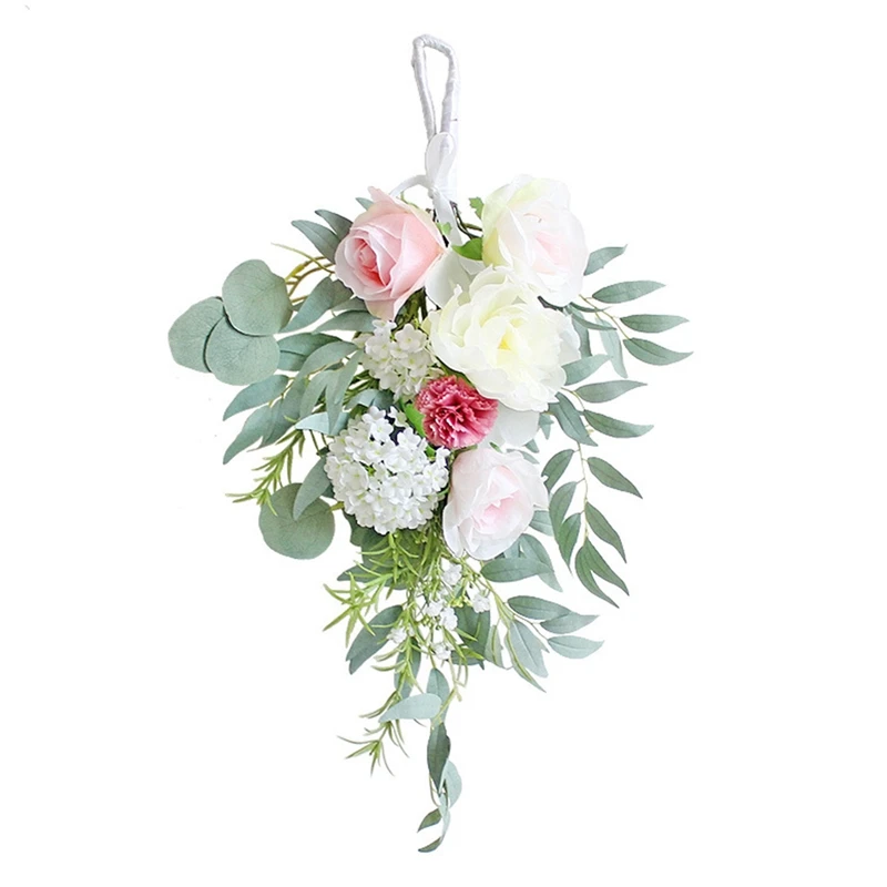 

Artificial Peony Wreath, Front Door Door Hanging Wall Hanging Wreath For Garden Wedding Home Decor