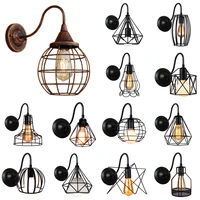 industrial vintage led wall light retro loft wall lamps e27 iron lampshade cage guard sconce indoor lights lighting wandlamp