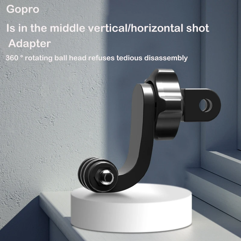 

Универсальный кронштейн для экшн-камеры GoPro с вертикальной и горизонтальной съемкой и поворотом на 360 градусов