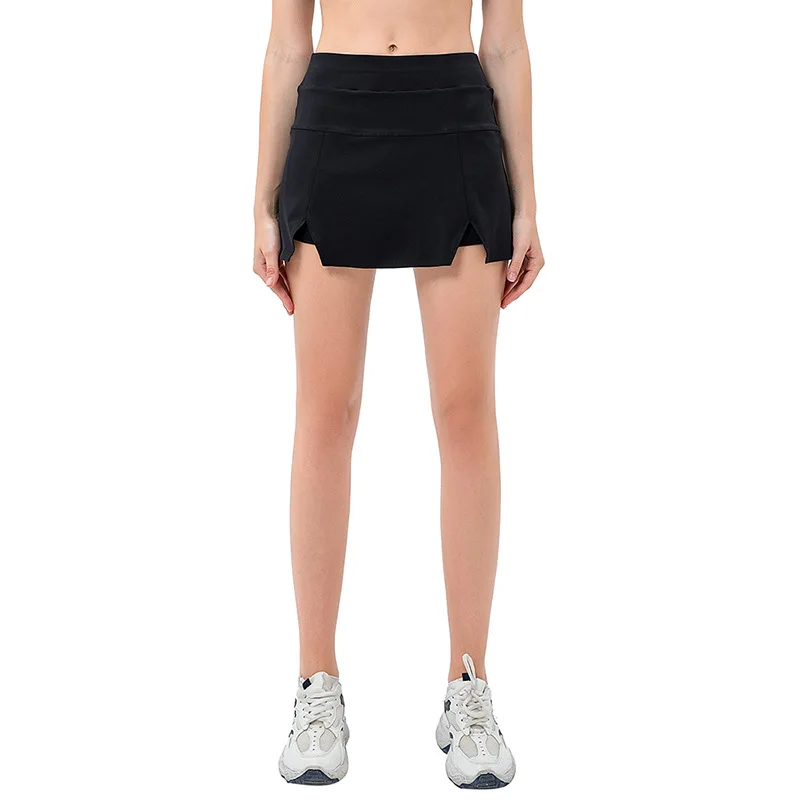 New Solid Color Women Sports Skirt Gym Yoga Golf Fitness Sexy Tennis Skirt Pocket Running Outdoor Casual Soft Breathable Comfort