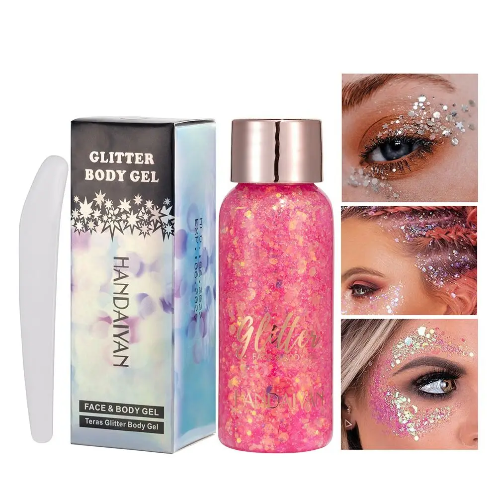 Sequins Cream Skin Pigment Cosmetic Glitter Face Shimmer Gel Glitter Sequin Eyeshadow Nail Hair Body Jewels Eye Glitter