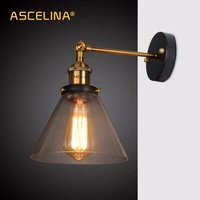 glass wall lamp vintage industrial wall sconce lights retro wall lamps loft light fixtures metal wall light christmas light
